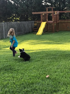 Amaya and Lily at home.